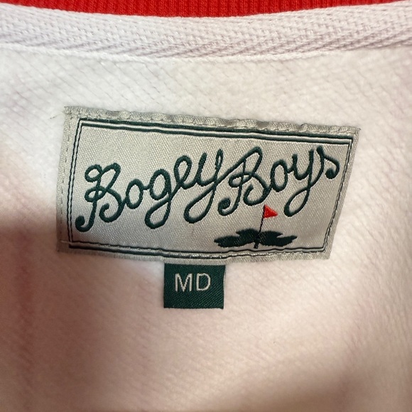 BOGEY BOYS PINSTRIPE CREWNECK - RED MENS SIZE MEDIUM - Picture 4 of 9